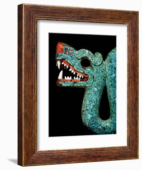 Mosaic of a Double-Headed Serpent (Detail of Head)-null-Framed Art Print