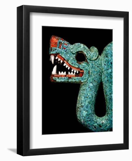 Mosaic of a Double-Headed Serpent (Detail of Head)-null-Framed Art Print