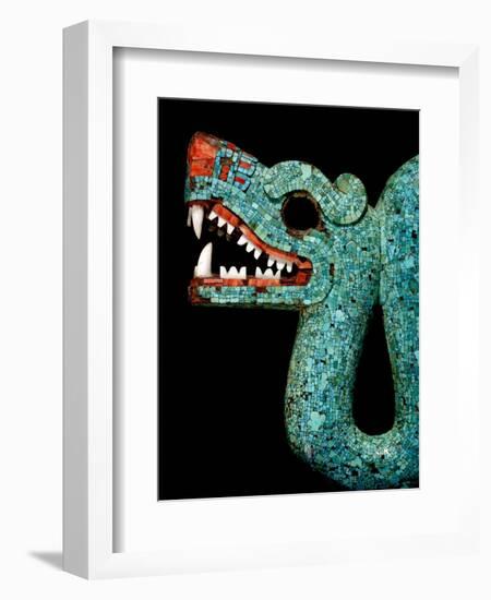 Mosaic of a Double-Headed Serpent (Detail of Head)-null-Framed Art Print