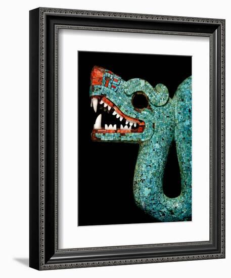 Mosaic of a Double-Headed Serpent (Detail of Head)-null-Framed Art Print