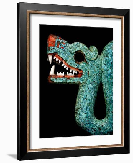 Mosaic of a Double-Headed Serpent (Detail of Head)-null-Framed Art Print