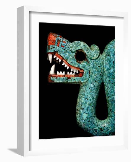 Mosaic of a Double-Headed Serpent (Detail of Head)-null-Framed Art Print