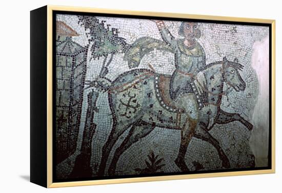 Mosaic of a Vandal on horseback, 5th century. Artist: Unknown-Unknown-Framed Premier Image Canvas