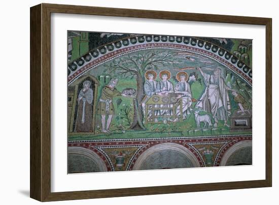 Mosaic of Abraham and three angels at the sacrifice of Isaac, 6th century. Artist: Unknown-Unknown-Framed Giclee Print