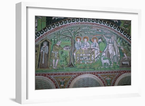 Mosaic of Abraham and three angels at the sacrifice of Isaac, 6th century. Artist: Unknown-Unknown-Framed Giclee Print