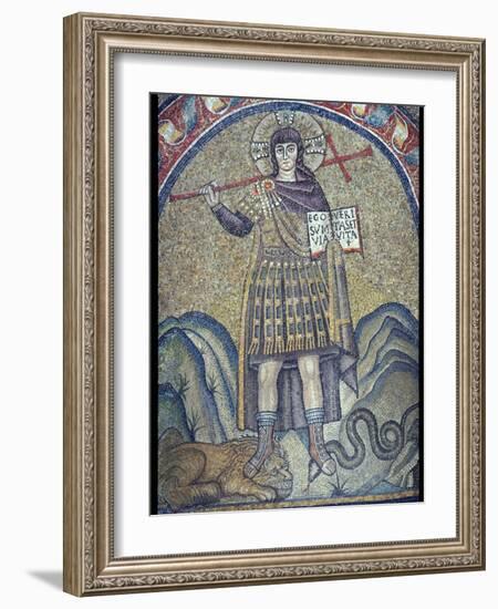 Mosaic of Christ dressed as a Roman soldier, 6th century-Unknown-Framed Giclee Print