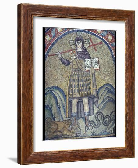 Mosaic of Christ dressed as a Roman soldier, 6th century-Unknown-Framed Giclee Print