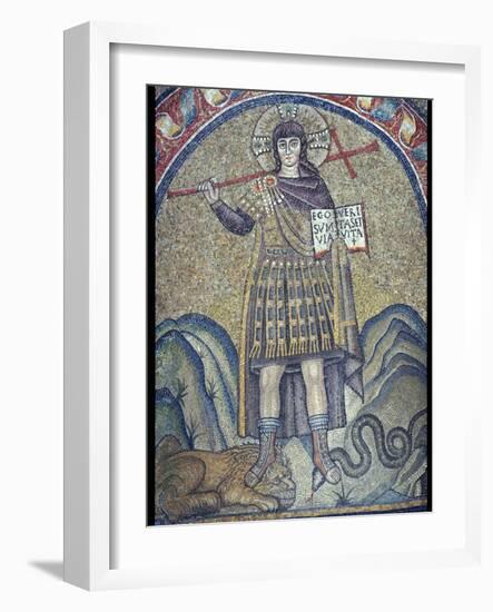 Mosaic of Christ dressed as a Roman soldier, 6th century-Unknown-Framed Giclee Print