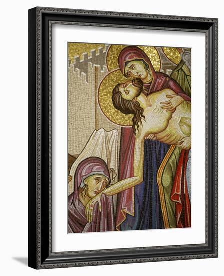 Mosaic of Christ's Death at the Church of the Holy Sepulchre, Jerusalem, Israel, Middle East-Godong-Framed Photographic Print