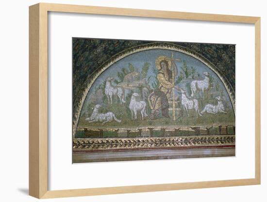 Mosaic of Christ the Good Shepherd, 5th century BC.. Artist: Unknown-Unknown-Framed Giclee Print