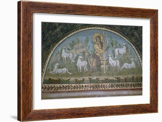 Mosaic of Christ the Good Shepherd, 5th century BC.. Artist: Unknown-Unknown-Framed Giclee Print