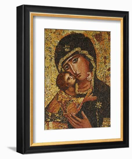 Mosaic of Greek Virgin, Annunciation Basilica, Nazareth, Galilee, Israel, Middle East-Godong-Framed Photographic Print