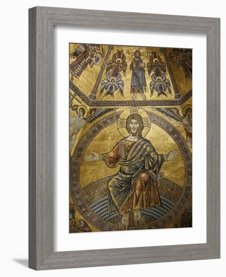 Mosaic of Jesus Christ in Baptistery of Duomo, Florence, Tuscany, Italy, Europe-Godong-Framed Photographic Print