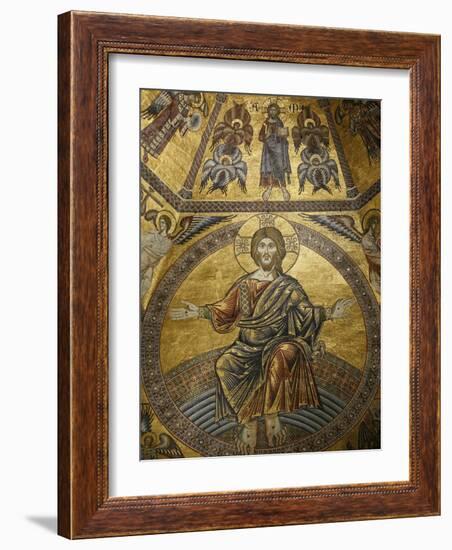 Mosaic of Jesus Christ in Baptistery of Duomo, Florence, Tuscany, Italy, Europe-Godong-Framed Photographic Print