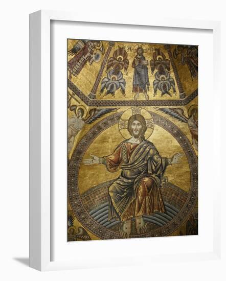 Mosaic of Jesus Christ in Baptistery of Duomo, Florence, Tuscany, Italy, Europe-Godong-Framed Photographic Print