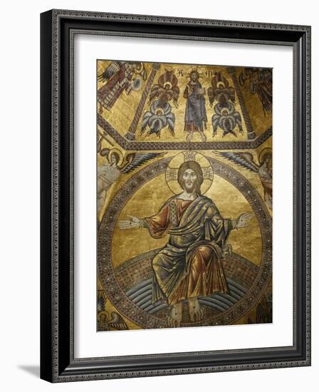 Mosaic of Jesus Christ in Baptistery of Duomo, Florence, Tuscany, Italy, Europe-Godong-Framed Photographic Print