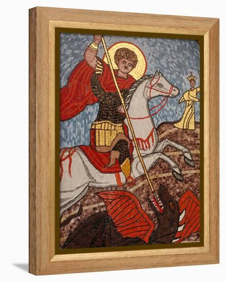 Mosaic of St. George Slaying the Dragon in St. George Coptic Orthodox Church, Cairo, Egypt-null-Framed Premier Image Canvas