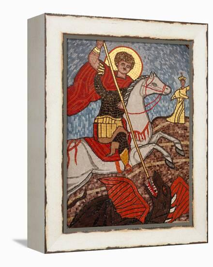 Mosaic of St. George Slaying the Dragon in St. George Coptic Orthodox Church, Cairo, Egypt-null-Framed Premier Image Canvas