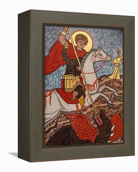 Mosaic of St. George Slaying the Dragon in St. George Coptic Orthodox Church, Cairo, Egypt-null-Framed Premier Image Canvas