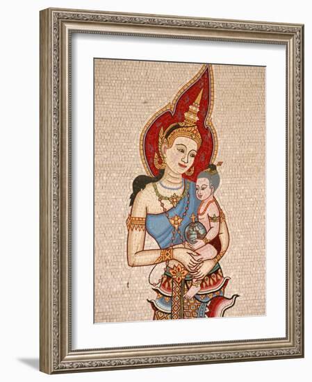 Mosaic of Thai Virgin, Annunciation Basilica, Nazareth, Galilee, Israel, Middle East-Godong-Framed Photographic Print