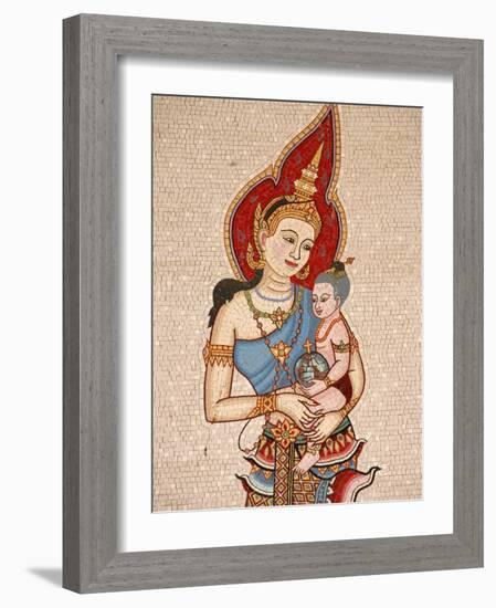 Mosaic of Thai Virgin, Annunciation Basilica, Nazareth, Galilee, Israel, Middle East-Godong-Framed Photographic Print