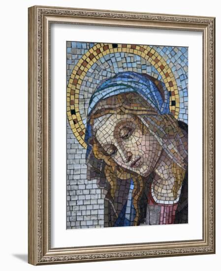 Mosaic of the Virgin Mary, Milano Monumental Cemetery, Milan, Lombardy, Italy, Europe-Godong-Framed Photographic Print