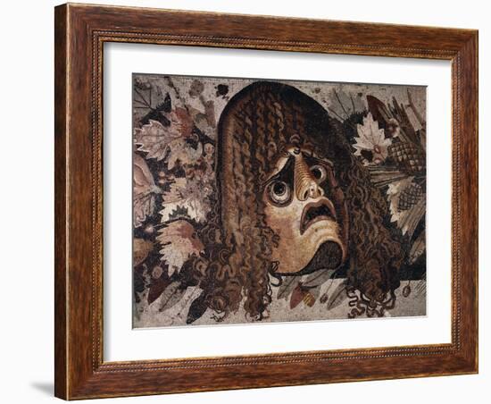 Mosaic of Tragic Mask from House of the Faun in Pompeii-Gustavo Tomsich-Framed Giclee Print