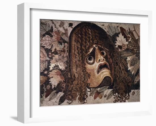 Mosaic of Tragic Mask from House of the Faun in Pompeii-Gustavo Tomsich-Framed Giclee Print