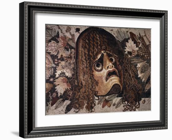 Mosaic of Tragic Mask from House of the Faun in Pompeii-Gustavo Tomsich-Framed Giclee Print