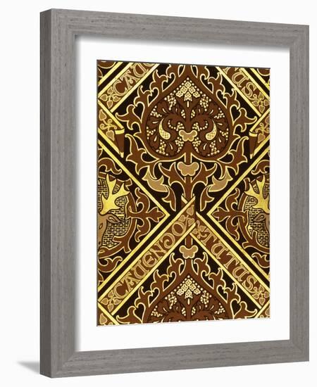 Mosaic Print Ecclesiastical Wallpaper Design by Augustus Welby Pugin-Stapleton Collection-Framed Giclee Print