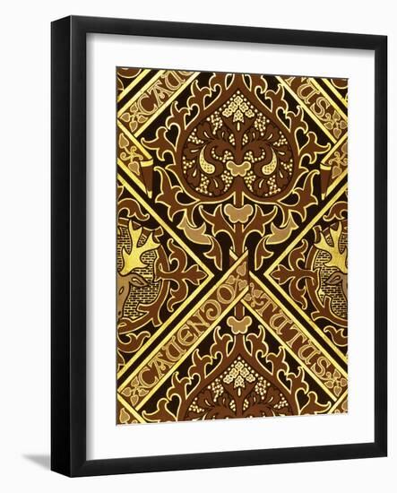 Mosaic Print Ecclesiastical Wallpaper Design by Augustus Welby Pugin-Stapleton Collection-Framed Giclee Print