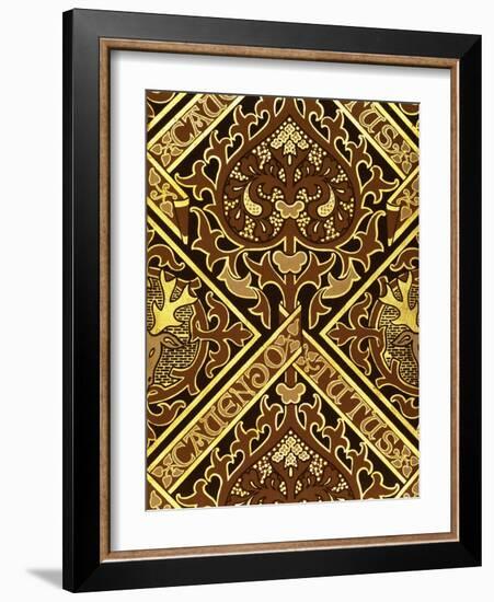 Mosaic Print Ecclesiastical Wallpaper Design by Augustus Welby Pugin-Stapleton Collection-Framed Giclee Print