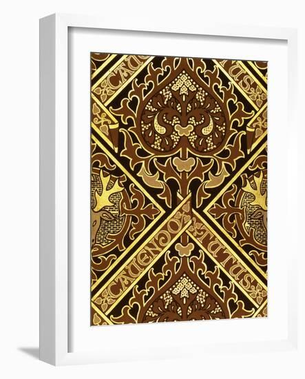 Mosaic Print Ecclesiastical Wallpaper Design by Augustus Welby Pugin-Stapleton Collection-Framed Giclee Print