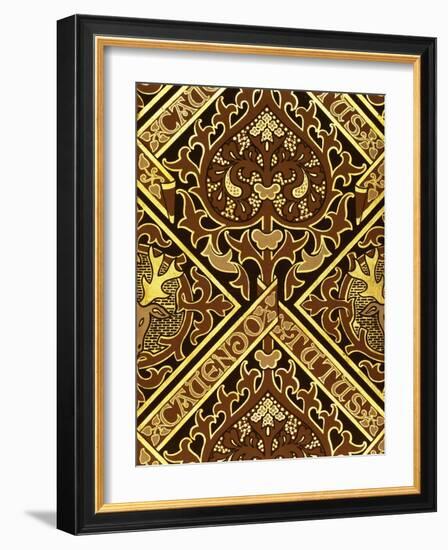 Mosaic Print Ecclesiastical Wallpaper Design by Augustus Welby Pugin-Stapleton Collection-Framed Giclee Print