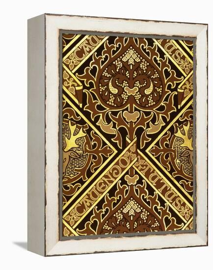Mosaic Print Ecclesiastical Wallpaper Design by Augustus Welby Pugin-Stapleton Collection-Framed Premier Image Canvas