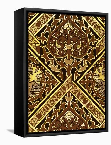 Mosaic Print Ecclesiastical Wallpaper Design by Augustus Welby Pugin-Stapleton Collection-Framed Premier Image Canvas