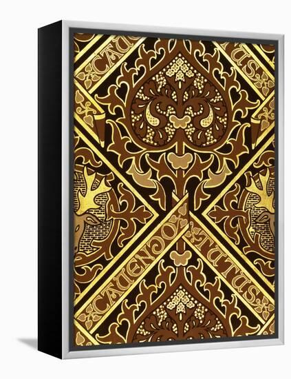 Mosaic Print Ecclesiastical Wallpaper Design by Augustus Welby Pugin-Stapleton Collection-Framed Premier Image Canvas