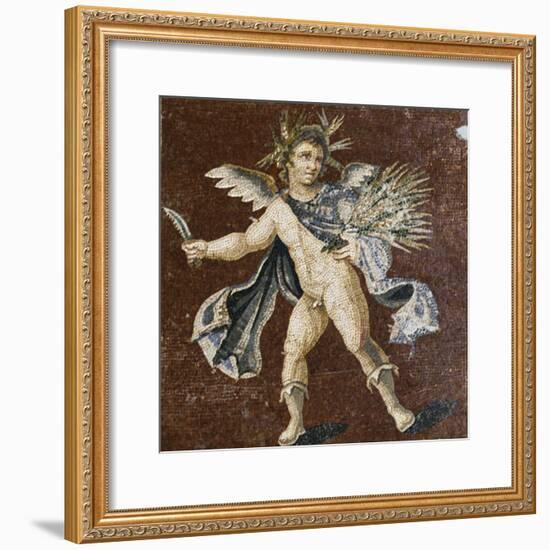 Mosaic Showing Putto, Mosaic of Four Seasons, from Harbiye-null-Framed Giclee Print