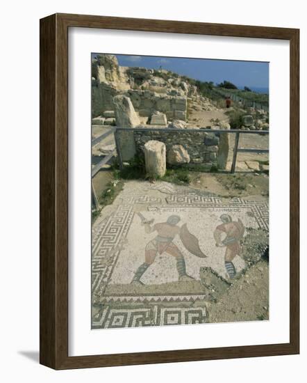 Mosaic, the House of Gladiators, Kourion, Cyprus, Europe-Jeremy Bright-Framed Photographic Print