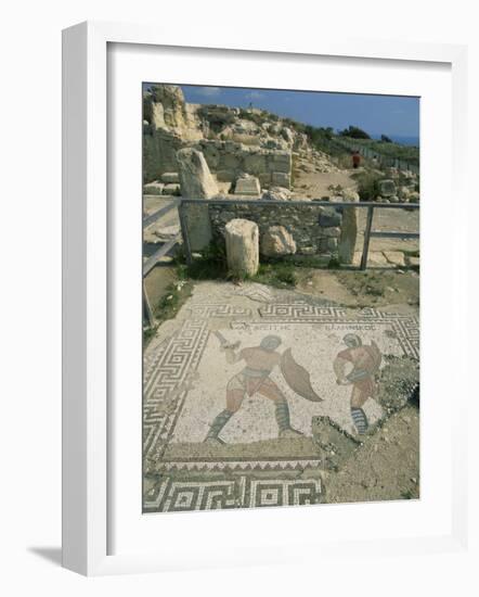 Mosaic, the House of Gladiators, Kourion, Cyprus, Europe-Jeremy Bright-Framed Photographic Print