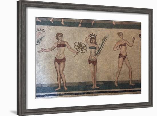 Mosaic, Villa Romana Del Casale, Piazza Armerina, UNESCO World Heritage Site, Sicily, Italy, Europe-Vincenzo Lombardo-Framed Photographic Print