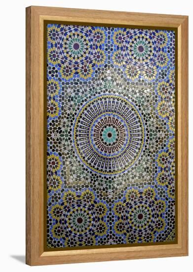 Mosaic Wall for Fountain, Fes, Morocco, Africa-Kymri Wilt-Framed Premier Image Canvas