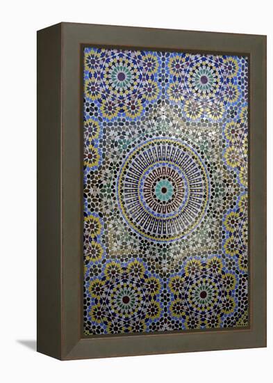Mosaic Wall for Fountain, Fes, Morocco, Africa-Kymri Wilt-Framed Premier Image Canvas