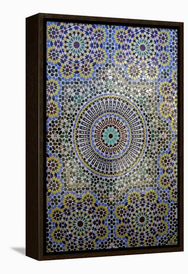 Mosaic Wall for Fountain, Fes, Morocco, Africa-Kymri Wilt-Framed Premier Image Canvas