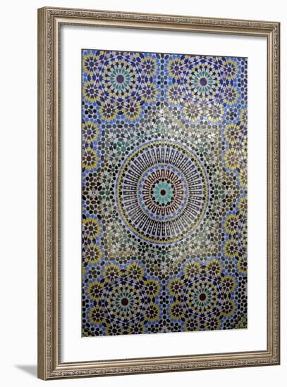 Mosaic Wall for Fountain, Fes, Morocco, Africa-Kymri Wilt-Framed Photographic Print