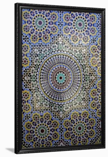 Mosaic Wall for Fountain, Fes, Morocco, Africa-Kymri Wilt-Framed Photographic Print