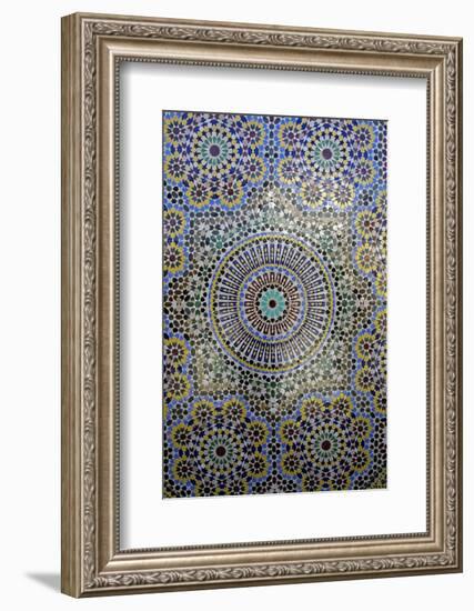 Mosaic Wall for Fountain, Fes, Morocco, Africa-Kymri Wilt-Framed Photographic Print