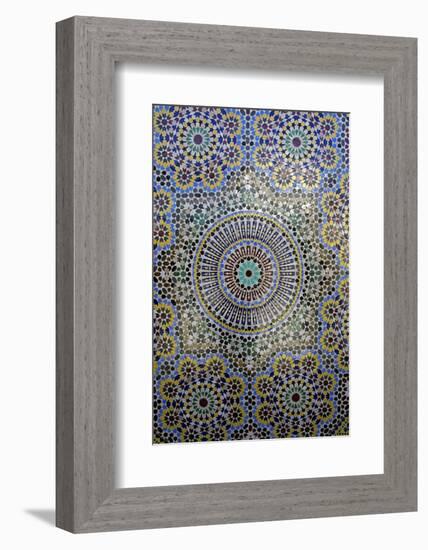 Mosaic Wall for Fountain, Fes, Morocco, Africa-Kymri Wilt-Framed Photographic Print