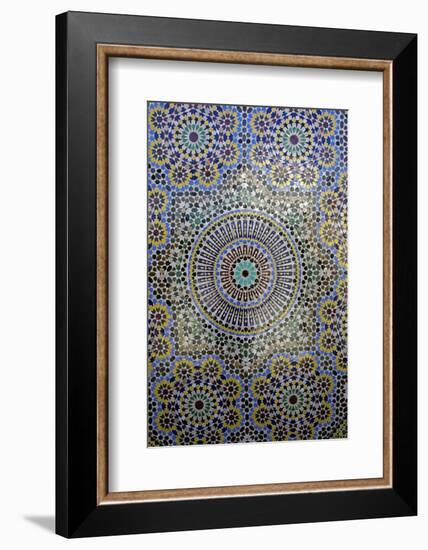 Mosaic Wall for Fountain, Fes, Morocco, Africa-Kymri Wilt-Framed Photographic Print