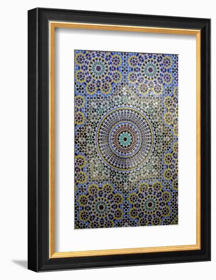 Mosaic Wall for Fountain, Fes, Morocco, Africa-Kymri Wilt-Framed Photographic Print